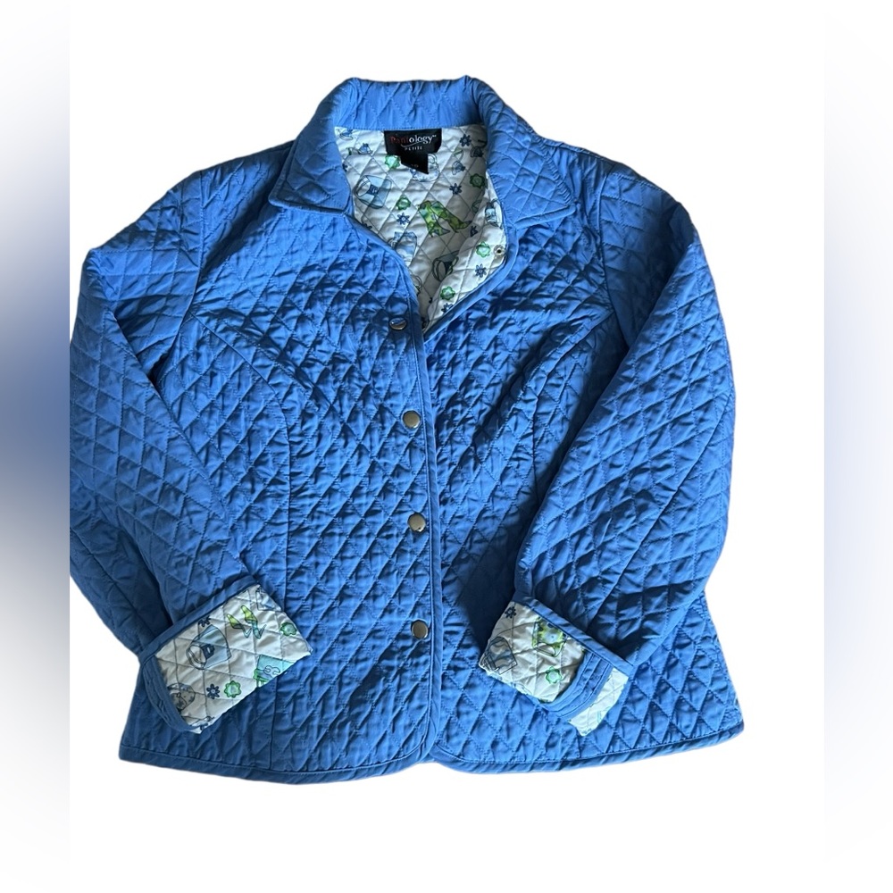 Pantology quilted lightweight‎ blue jacket. Size 8P